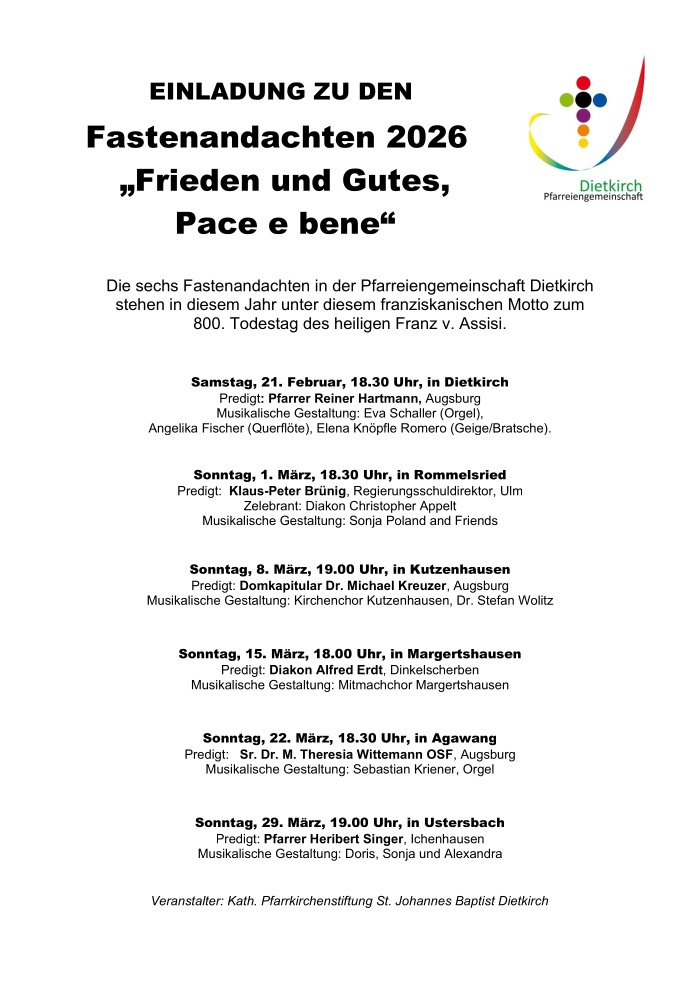 2026 Fastenandachten